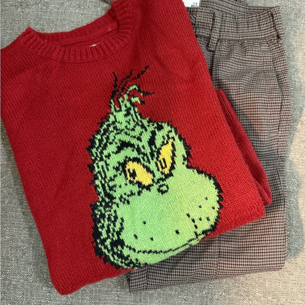 Abercrombie Kids Red Knit Sweater (9/10) and Pants (7/8)
